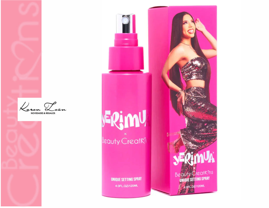 FIJADOR DE MAQUILLAJE: UNIQUE SETTING SPRAY | YERIMUA X BEAUTY CREATIONS